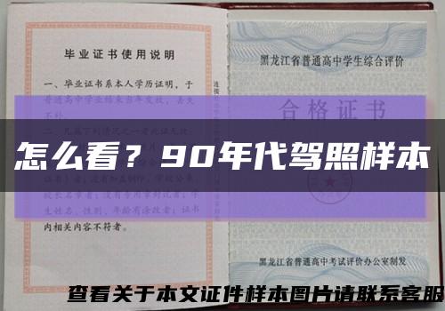 怎么看？90年代駕照樣本縮略圖