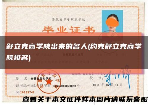 舒立克商學院出來的名人(約克舒立克商學院排名)縮略圖