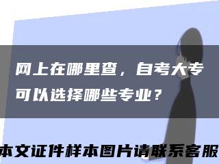 網上在哪里查，自考大?？梢赃x擇哪些專業？縮略圖