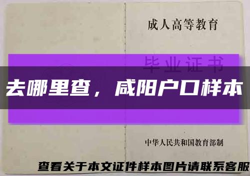 去哪里查，咸陽戶口樣本縮略圖