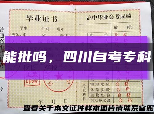 能批嗎，四川自考?？瓶s略圖