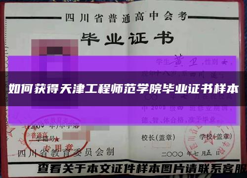 如何獲得天津工程師范學院畢業證書樣本縮略圖