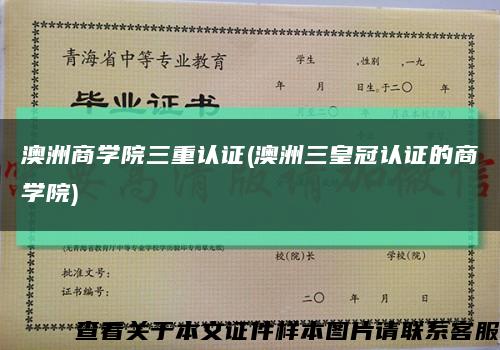 澳洲商學院三重認證(澳洲三皇冠認證的商學院)縮略圖