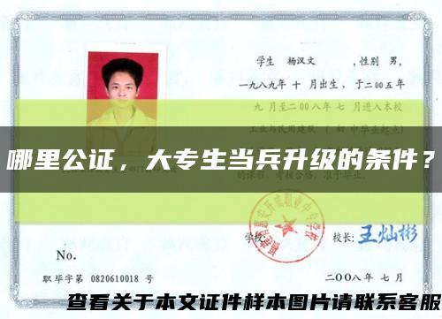 哪里公證，大專生當兵升級的條件？縮略圖