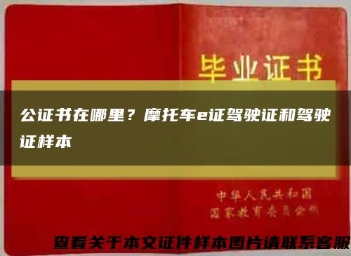 公證書在哪里？摩托車e證駕駛證和駕駛證樣本縮略圖