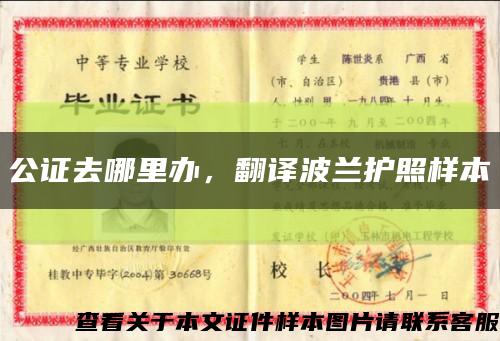 公證去哪里辦，翻譯波蘭護照樣本縮略圖