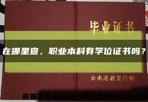 在哪里查，職業本科有學位證書嗎？縮略圖