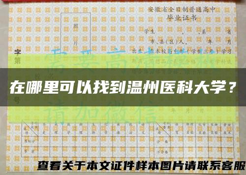 在哪里可以找到溫州醫科大學？縮略圖