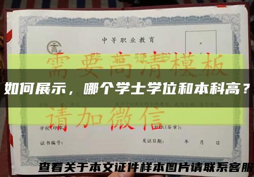 如何展示，哪個學士學位和本科高？縮略圖