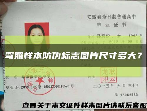駕照樣本防偽標志圖片尺寸多大？縮略圖