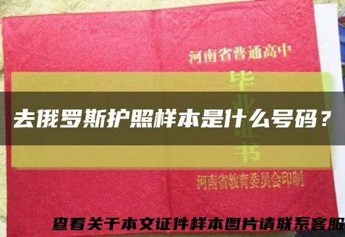 去俄羅斯護照樣本是什么號碼？縮略圖