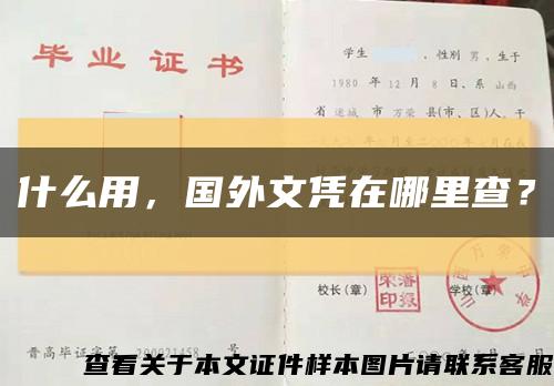 什么用，國外文憑在哪里查？縮略圖