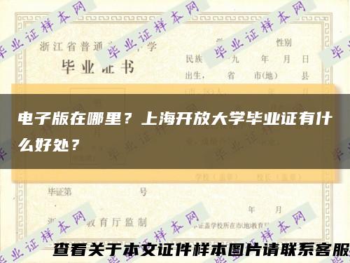 電子版在哪里？上海開放大學畢業證有什么好處？縮略圖
