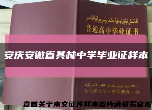 安慶安微省其林中學畢業證樣本縮略圖
