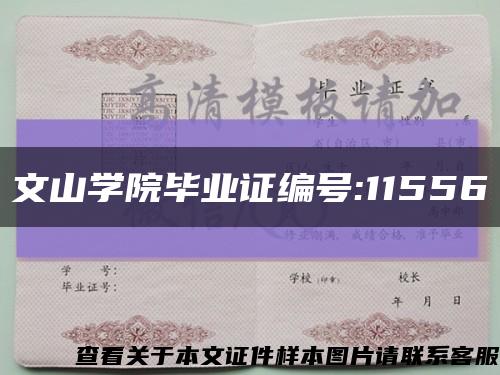 文山學院畢業證編號:11556縮略圖