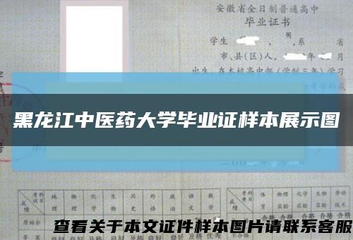 黑龍江中醫藥大學畢業證樣本展示圖縮略圖
