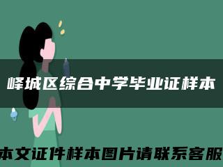 嶧城區綜合中學畢業證樣本縮略圖