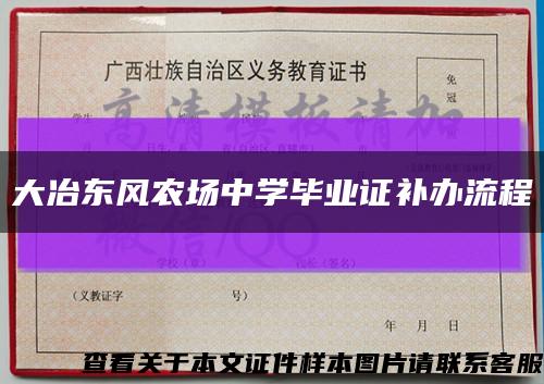大冶東風農場中學畢業證補辦流程縮略圖
