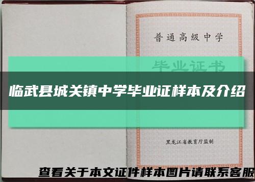 臨武縣城關鎮中學畢業證樣本及介紹縮略圖