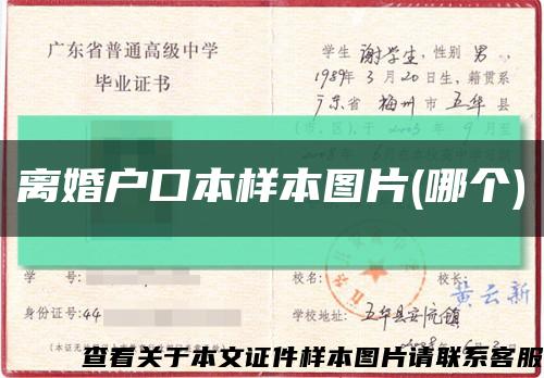 離婚戶口本樣本圖片(哪個)縮略圖
