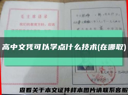 高中文憑可以學點什么技術(在哪取)縮略圖