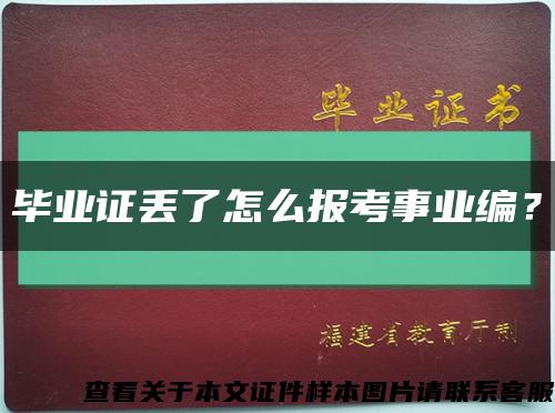 畢業證丟了怎么報考事業編？縮略圖