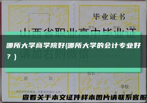哪所大學商學院好(哪所大學的會計專業好？)縮略圖