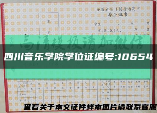 四川音樂學院學位證編號:10654縮略圖