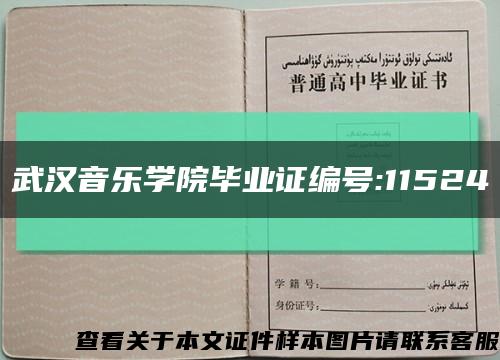 武漢音樂學院畢業證編號:11524縮略圖