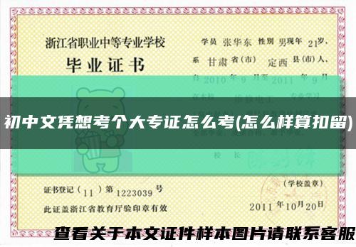 初中文憑想考個大專證怎么考(怎么樣算扣留)縮略圖