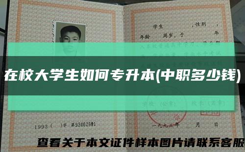 在校大學生如何專升本(中職多少錢)縮略圖