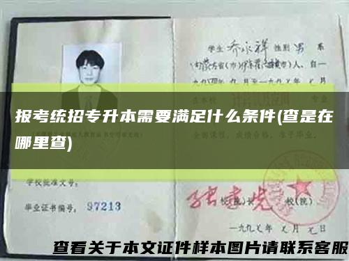 報考統招專升本需要滿足什么條件(查是在哪里查)縮略圖