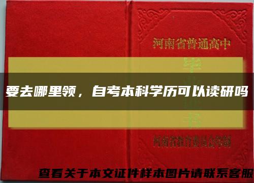 要去哪里領，自考本科學歷可以讀研嗎縮略圖