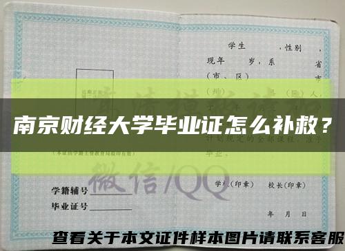 南京財經大學畢業證怎么補救？縮略圖