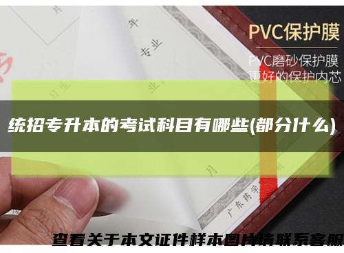統招專升本的考試科目有哪些(都分什么)縮略圖