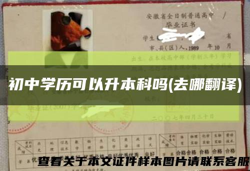 初中學歷可以升本科嗎(去哪翻譯)縮略圖