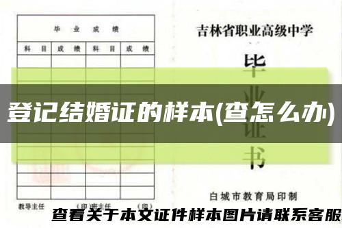 登記結婚證的樣本(查怎么辦)縮略圖