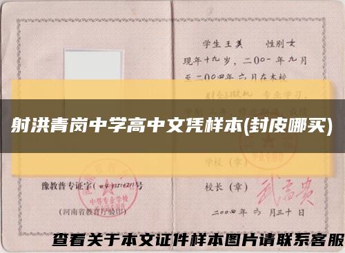 射洪青崗中學高中文憑樣本(封皮哪買)縮略圖