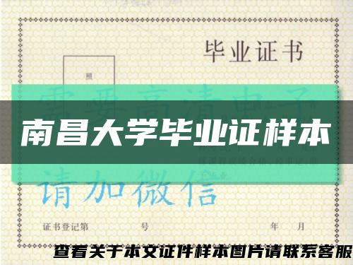 南昌大學畢業證樣本縮略圖