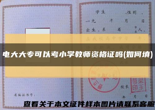 電大大?？梢钥夹W教師資格證嗎(如何填)縮略圖