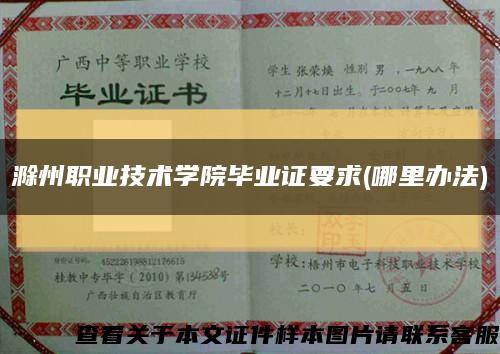 滁州職業技術學院畢業證要求(哪里辦法)縮略圖