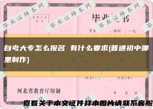 自考大專怎么報名 有什么要求(普通初中哪里制作)縮略圖