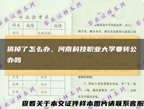 搞掉了怎么辦，河南科技職業大學要轉公辦嗎縮略圖