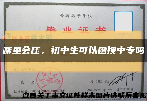 哪里會壓，初中生可以函授中專嗎縮略圖