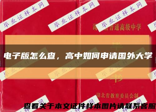 電子版怎么查，高中如何申請國外大學縮略圖