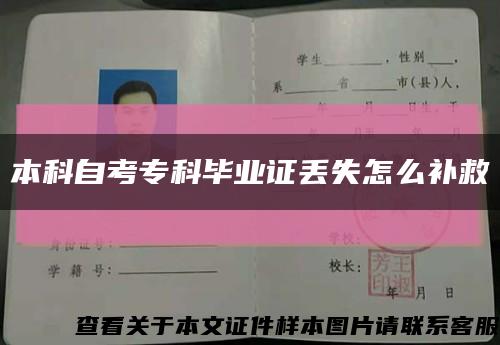 本科自考?？飘厴I證丟失怎么補救縮略圖