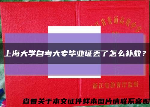 上海大學自考大專畢業證丟了怎么補救？縮略圖