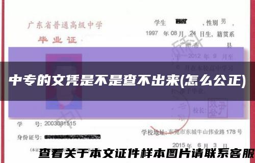中專的文憑是不是查不出來(怎么公正)縮略圖