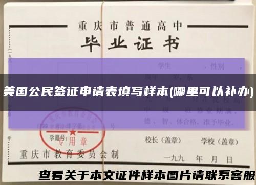 美國公民簽證申請表填寫樣本(哪里可以補辦)縮略圖