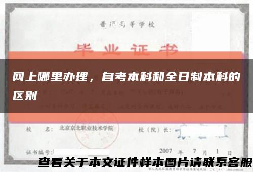 網上哪里辦理，自考本科和全日制本科的區別縮略圖